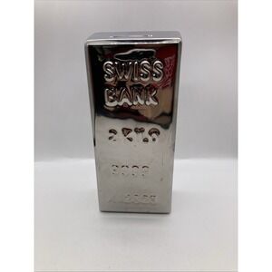 Vintage Silver Plate Swiss Bank~Coin Bank - 2 Kilo-9999-X12823-7" Long-Unique